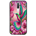 Coque noire taperso pour OPPO A5 A9 2020 avec motif colibri et fleurs protection antichoc personnalisée