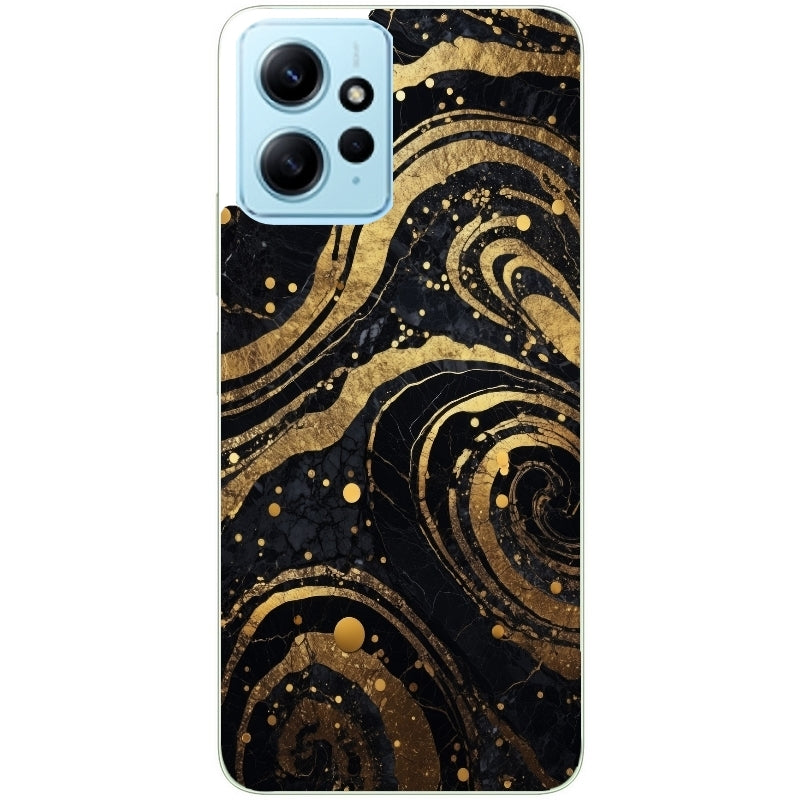 Coque taperso pour Redmi Note 12 4G 5G PRO 4G avec motif marbre noir protection antichoc personnalisée