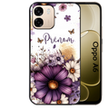 Coque noire taperso pour OPPO A6 A6X 4G et 5G avec motif fleur violette personnalisee protection antichoc personnalisée