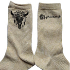 Chaussettes personnalisée paillettes doré motif skull bull