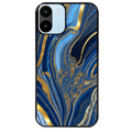 Coque noire taperso pour Redmi A1 et A2 avec motif marbre bleu agathe protection antichoc personnalisée