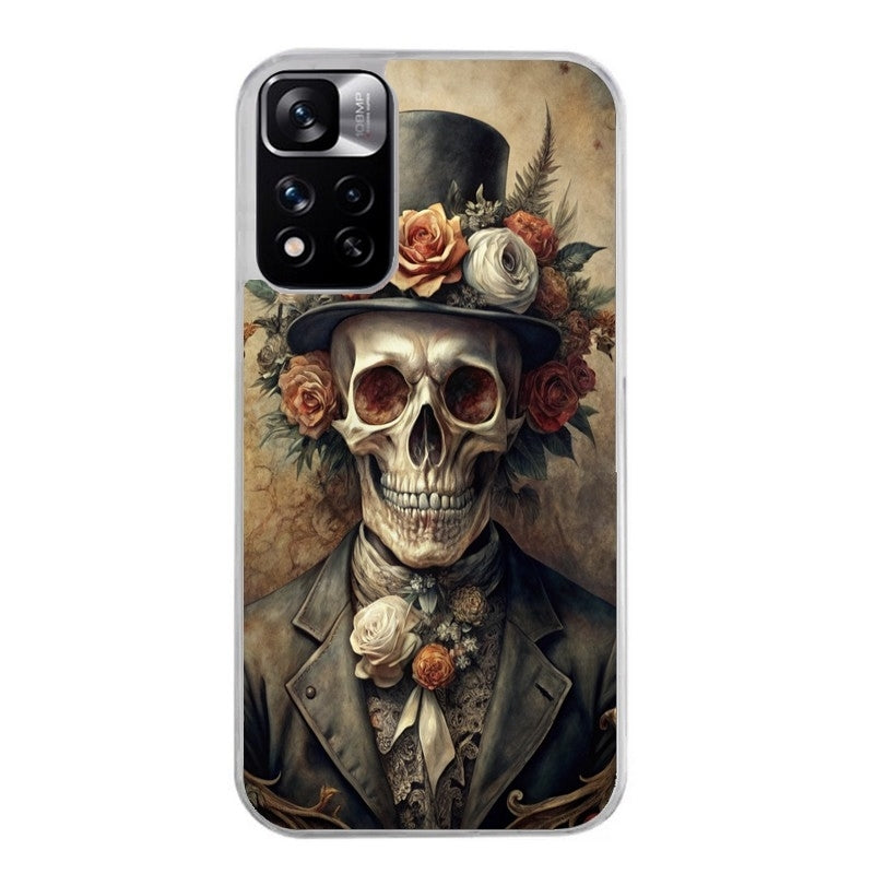 Coque taperso pour Redmi Note 10 4G 5G PRO 10S avec motif tete de mort chapeau protection antichoc personnalisée