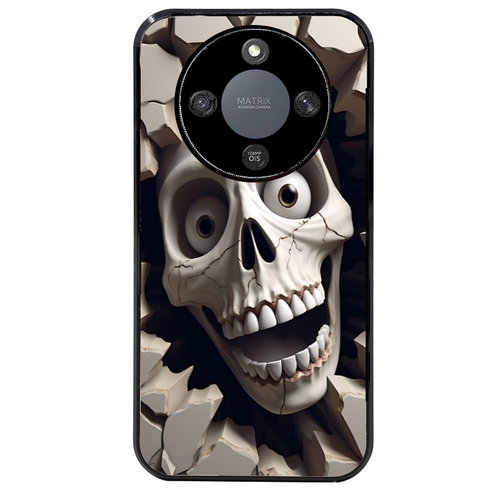 Coque noire taperso pour Honor X9A avec motif tete de mort smile protection antichoc personnalisée