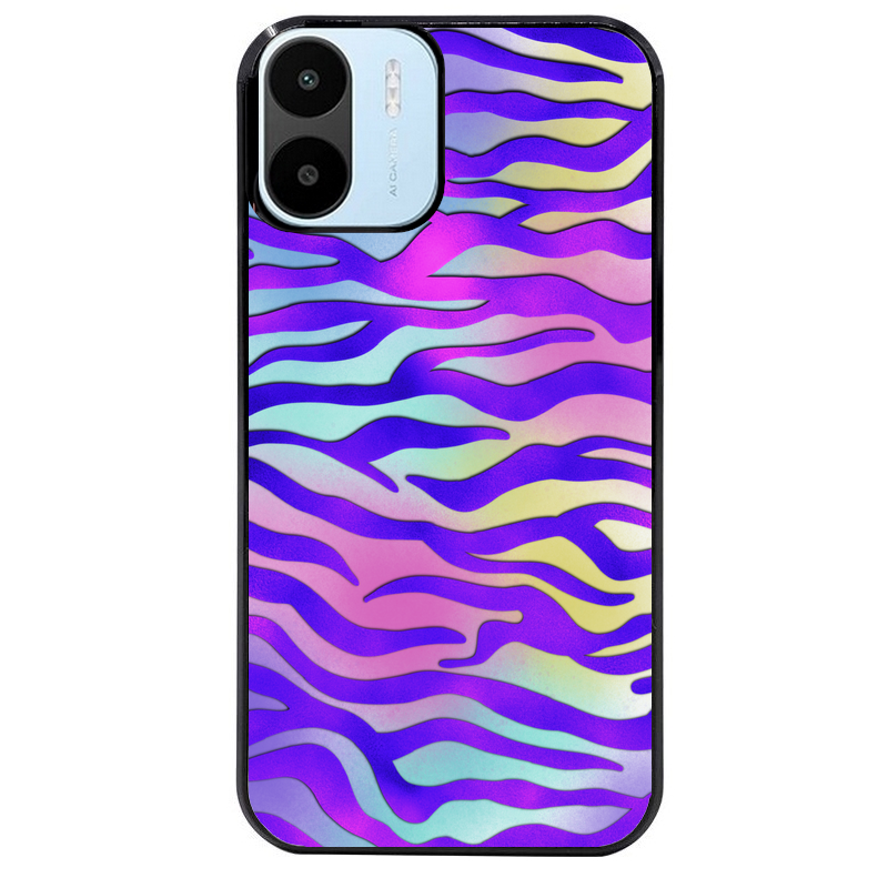 Coque noire taperso pour Redmi A1 et A2 avec motif zebre color protection antichoc personnalisée