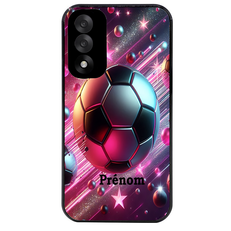 Coque noire taperso pour OnePlus Nord 5 avec motif foot etoile personnalisee protection antichoc personnalisée
