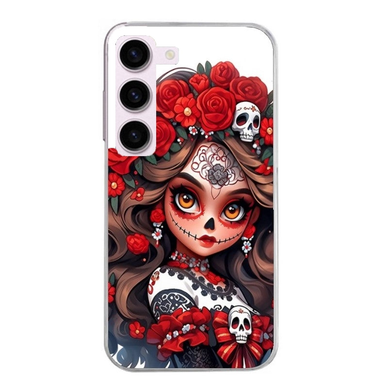 Coque taperso pour Galaxy A13 4G et 5G A23 A53 avec motif tete de mort calavera rouge protection antichoc personnalisée