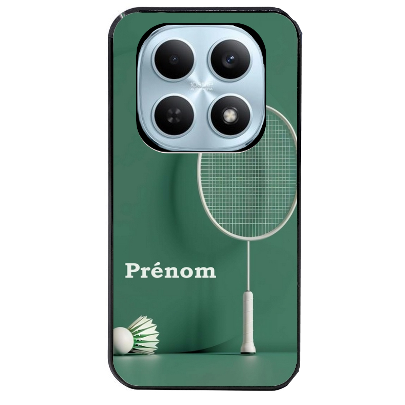 Coque noire taperso pour POCO M8 5G et PRO 5G avec motif badminton sport personnalise protection antichoc personnalisée