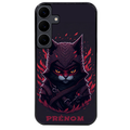 Coque noire taperso pour galaxy A06 A16 A26 A36 A56 avec motif chat samourai personnalise protection antichoc personnalisée