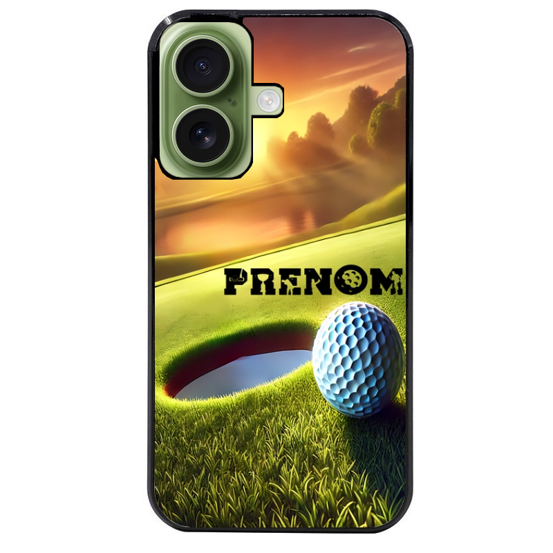 Coque noire taperso pour Iphone 17 17E AIR MAX PRO avec motif golf personnalisee protection antichoc personnalisée