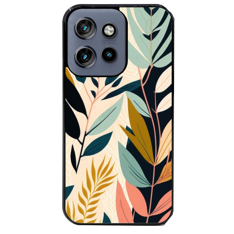 Coque noire taperso pour Moto Edge 60 et Neo Fusion Pro avec motif vintage et fleur protection antichoc personnalisée
