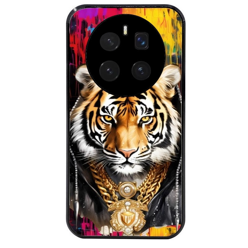 Coque noire taperso pour Magic 7 LITE et PRO avec motif tigre style hip hop protection antichoc personnalisée