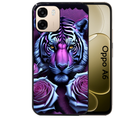 Coque noire taperso pour OPPO A6 A6X 4G et 5G avec motif tigre uv style manga protection antichoc personnalisée