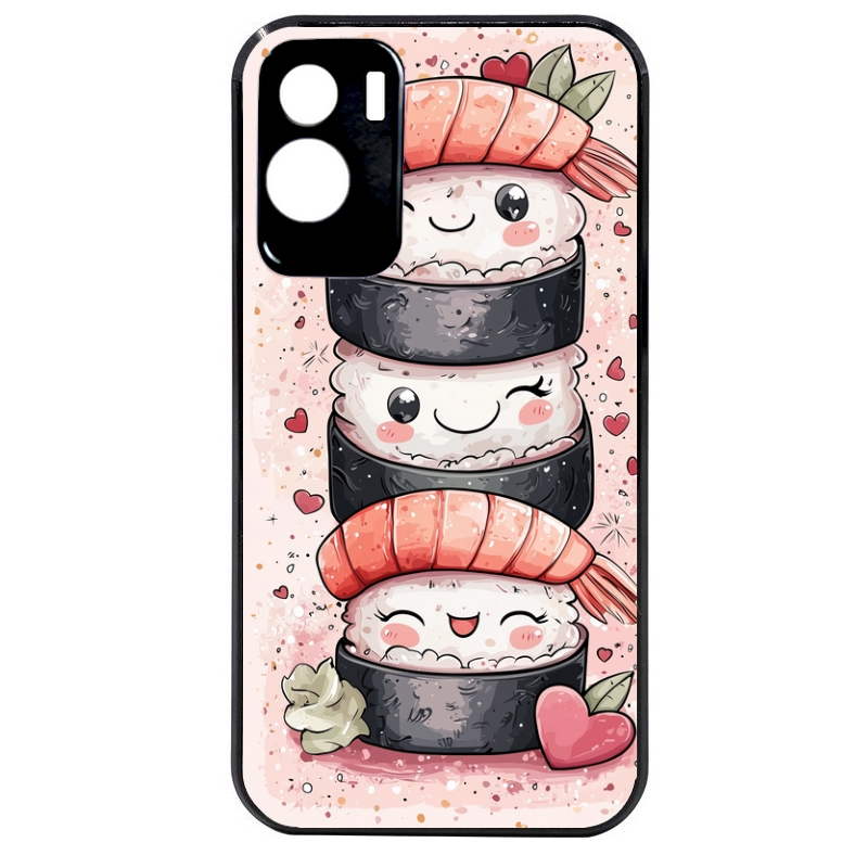 Coque noire taperso pour Honor 70 LITE 90 et LITE avec motif sushi kawai anime protection antichoc personnalisée