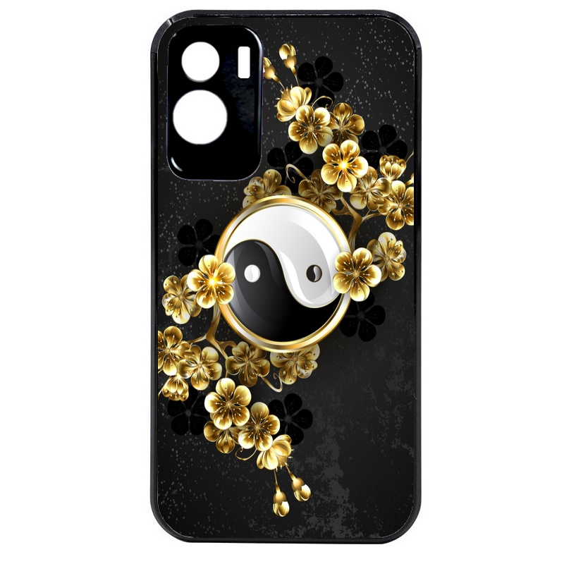 Coque noire taperso pour Honor 70 LITE 90 et LITE avec motif yin yang et fleur protection antichoc personnalisée