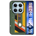 Coque noire taperso pour Redmi Note 15 et PRO PLUS 4G 5G personnalisable avec motif cassette kaki protection antichoc personnalisée