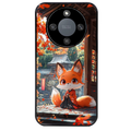 Coque noire taperso pour Magic 8 LITE et PRO avec motif renard et fox anime protection antichoc personnalisée