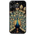 Coque noire taperso pour POCO M6 4G avec motif paon mandala protection antichoc personnalisée