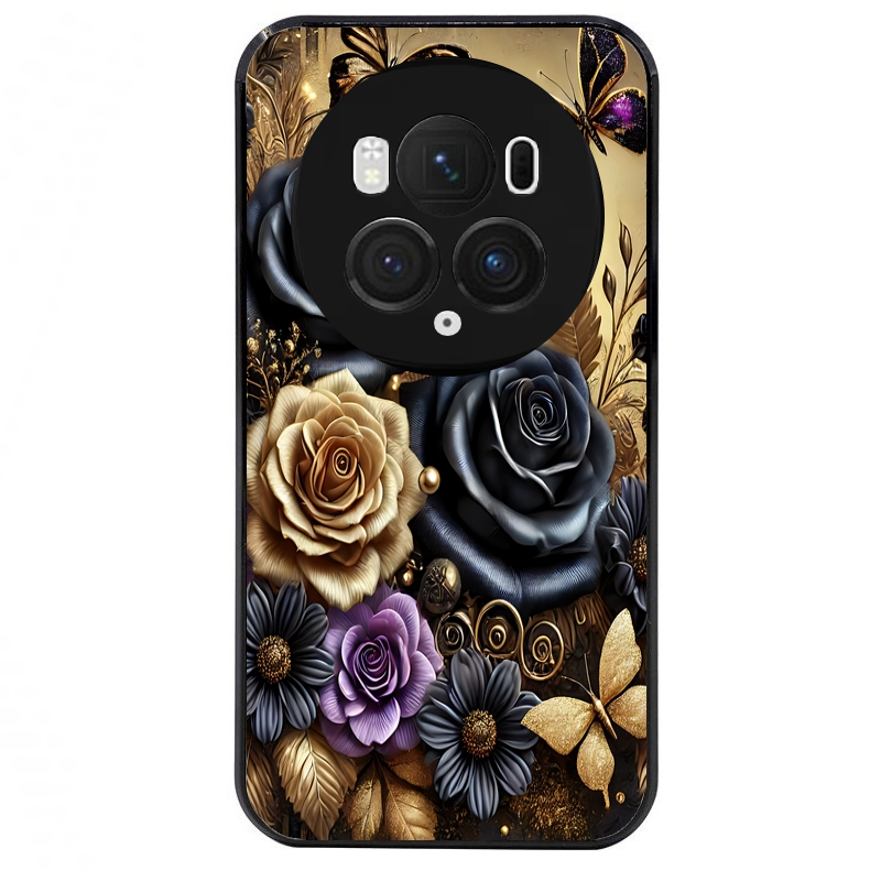 Coque noire taperso pour Magic 5 6 LITE et PRO avec motif papillon gothic protection antichoc personnalisée