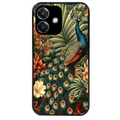 Coque noire taperso pour OPPO A40 avec motif paon tropical protection antichoc personnalisée