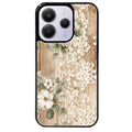 Coque noire taperso pour Redmi Note 14 et PRO PLUS 4G 5G avec motif bois et dentelle 1 protection antichoc personnalisée