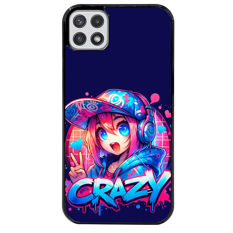 Coque noire taperso pour galaxy A22 A32 A52 A52S 4G 5G  avec motif anime crazy protection antichoc personnalisée