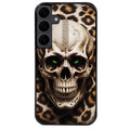 Coque noire taperso pour galaxy A06 A16 A26 A36 A56 avec motif tete de mort leopard protection antichoc personnalisée
