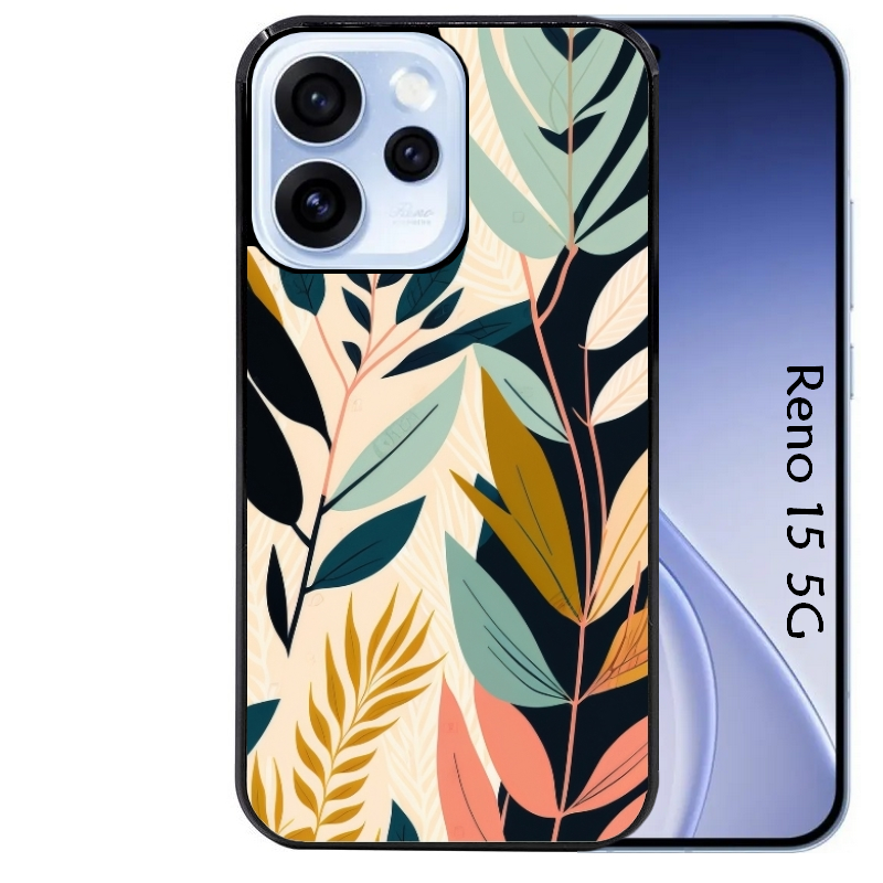Coque noire taperso pour OPPO Reno 15 et F FS 5G avec motif vintage et fleur protection antichoc personnalisée