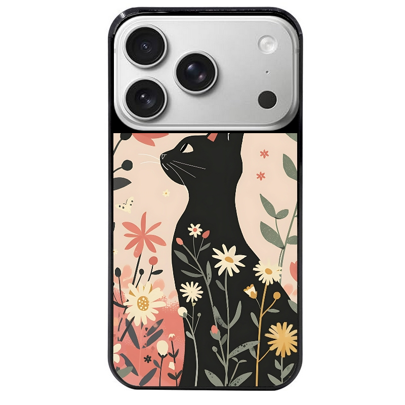 Coque noire taperso pour Iphone 17 17E AIR MAX PRO avec motif chat papillon 1 protection antichoc personnalisée