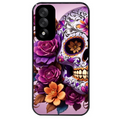 Coque noire taperso pour OnePlus Nord 5 avec motif tete de mort calavera violette protection antichoc personnalisée
