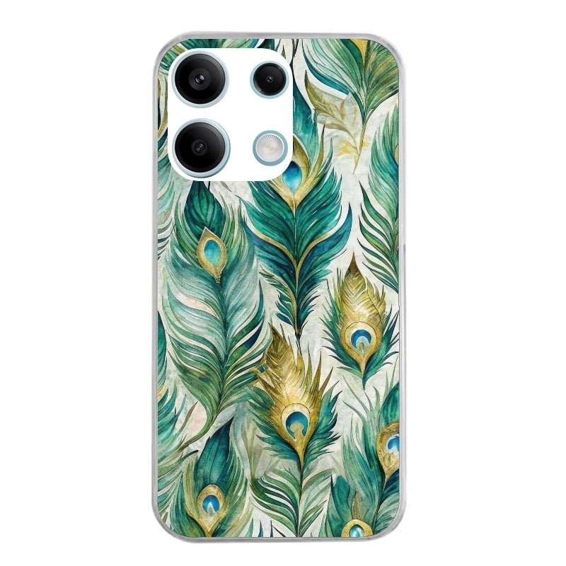 Coque taperso pour POCO M6 PRO 4G avec motif paon plumes protection antichoc personnalisée