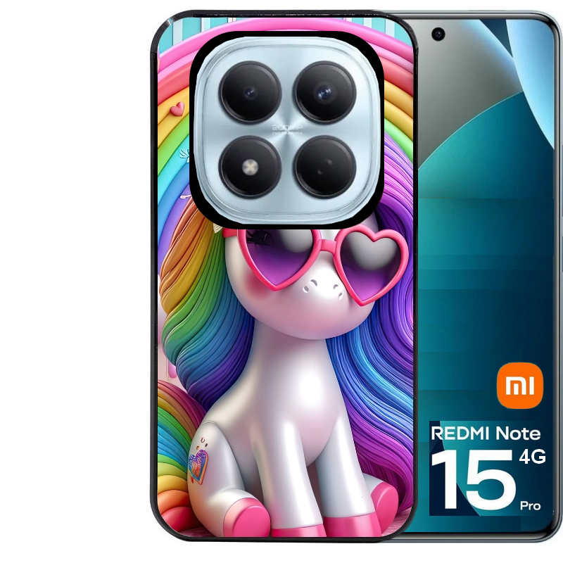 Coque noire taperso pour Redmi Note 15 et PRO PLUS 4G 5G avec motif licorne pop art protection antichoc personnalisée