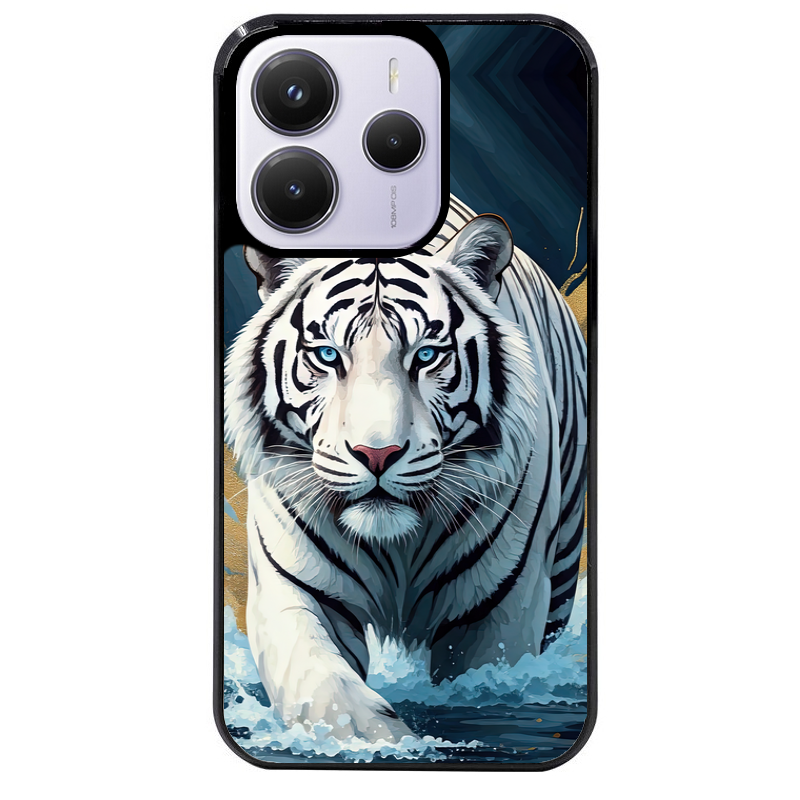 Coque noire taperso pour Redmi Note 14 et PRO PLUS 4G 5G avec motif tigre polaire protection antichoc personnalisée