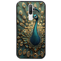 Coque noire taperso pour OPPO A5 A9 2020 avec motif paon bijoux protection antichoc personnalisée