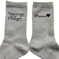 Chaussettes personnalisée paillettes argent motif marraine d'amour
