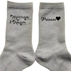 Chaussettes personnalisée paillettes argent motif marraine d'amour