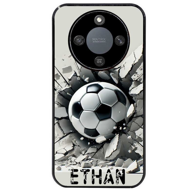 Coque noire taperso pour Magic 5 6 LITE et PRO avec motif foot beton personnalisee protection antichoc personnalisée