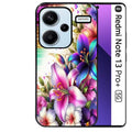 Coque noire taperso pour Redmi Note 13 PRO PLUS 5G avec motif fleur fluo protection antichoc personnalisée