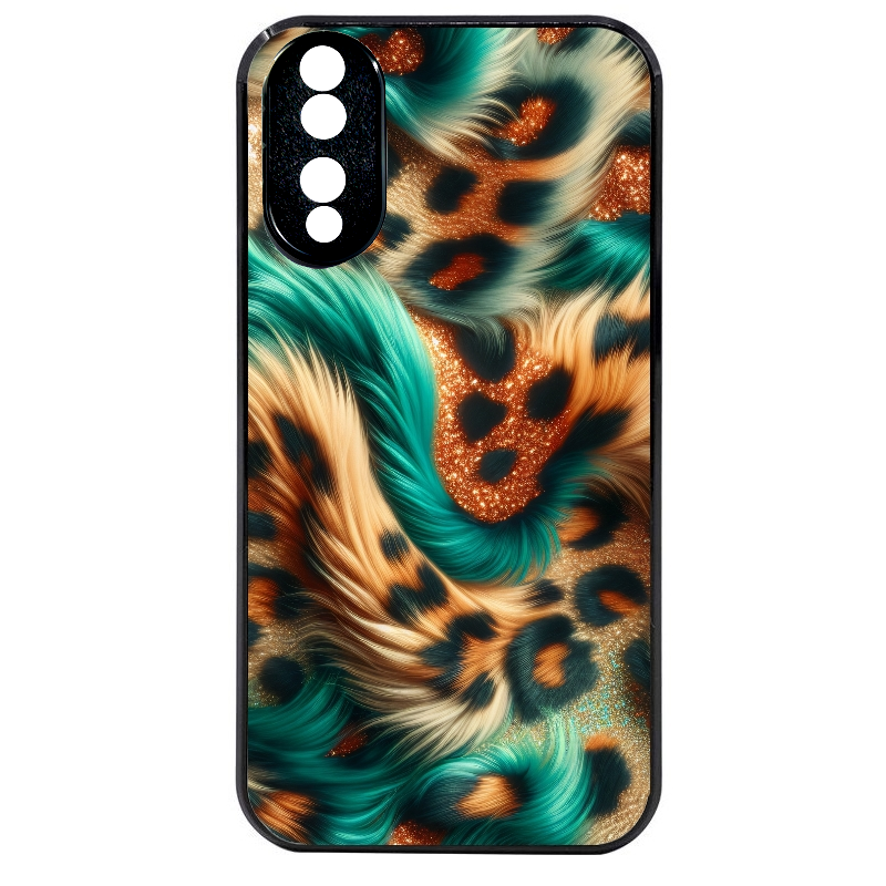 Coque noire taperso pour Honor 70 LITE 90 et LITE avec motif effet fourrure leopard 3 protection antichoc personnalisée