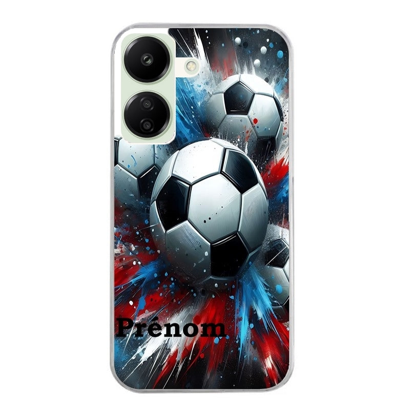 Coque taperso pour POCO C65 4G avec motif foot etoile personnalisee protection antichoc personnalisée