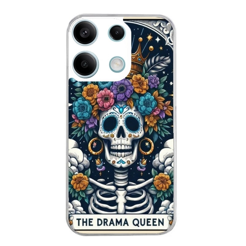 Coque taperso pour POCO M6 PRO 4G avec motif tete de mort drama queen protection antichoc personnalisée