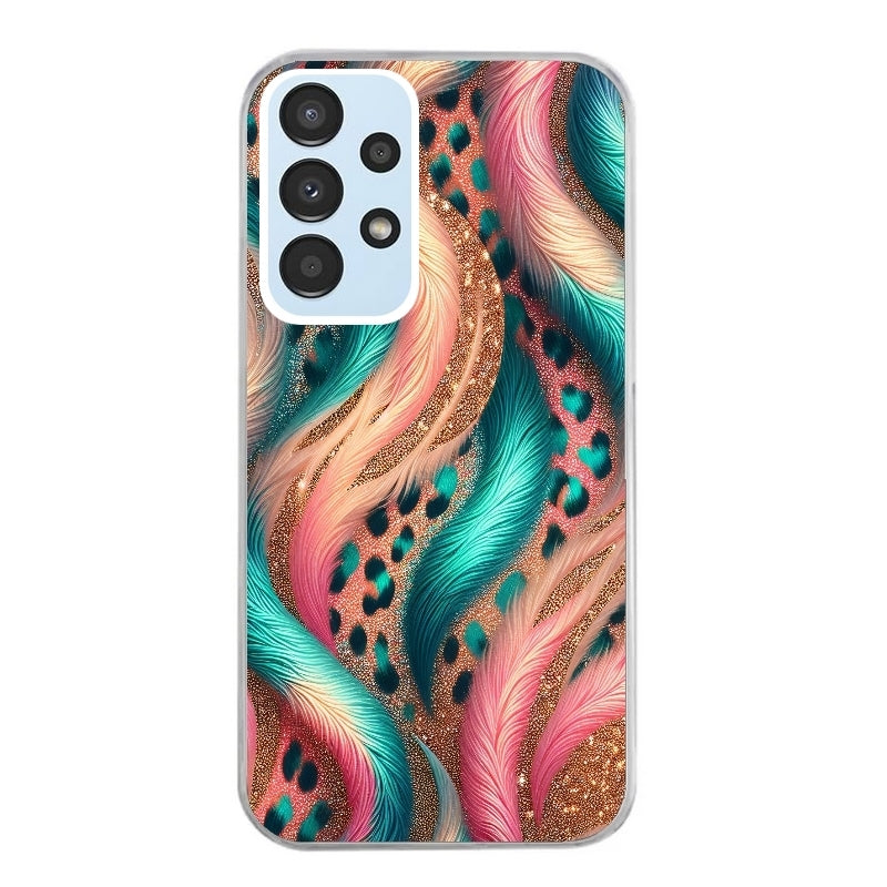 Coque taperso pour Galaxy A13 4G et 5G A23 A53 avec motif effet fourrure leopard 2 protection antichoc personnalisée