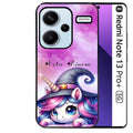 Coque noire taperso pour Redmi Note 13 PRO PLUS 5G avec motif licorne magic avec prenom protection antichoc personnalisée