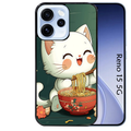Coque noire taperso pour OPPO Reno 15 et F FS 5G avec motif chat ramen nuage protection antichoc personnalisée