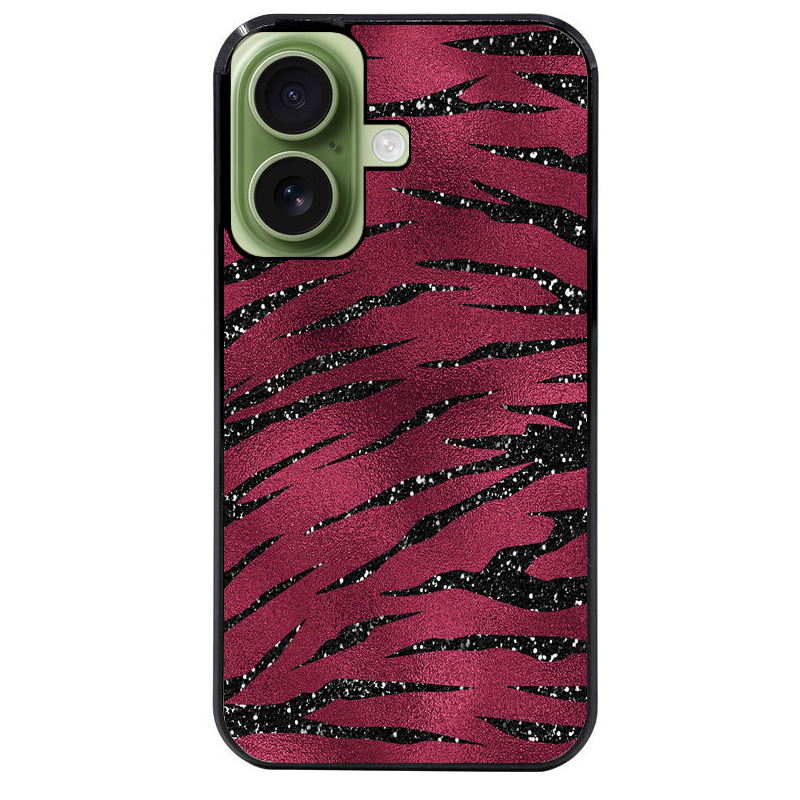 Coque noire taperso pour Iphone 17 17E AIR MAX PRO avec motif zebre grenat protection antichoc personnalisée