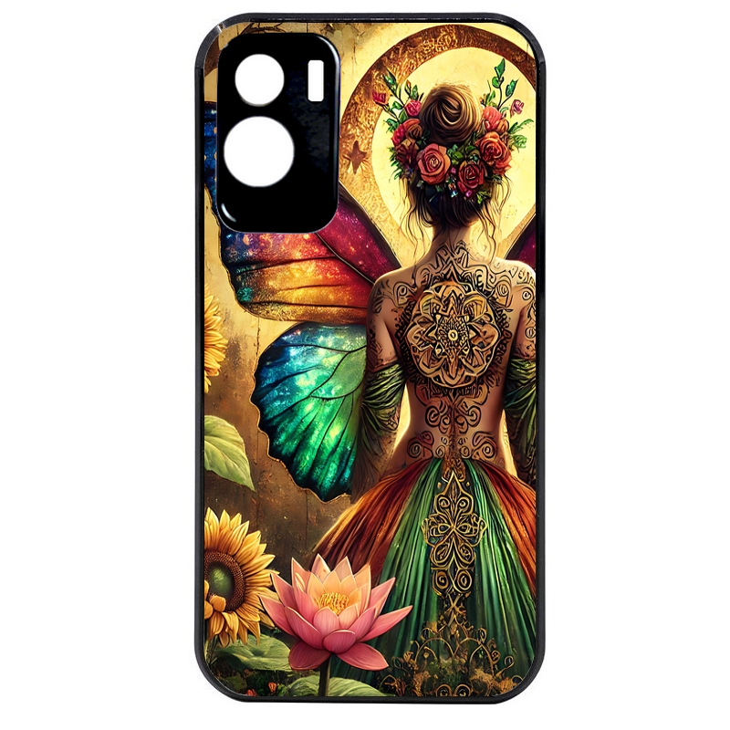 Coque noire taperso pour Honor 70 LITE 90 et LITE avec motif fee et fleurs protection antichoc personnalisée