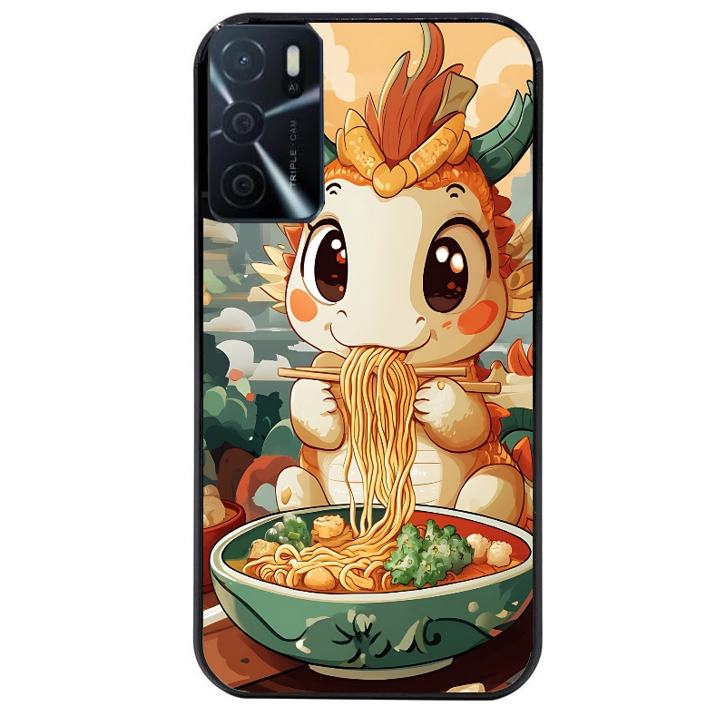 Coque noire taperso pour OPPO A16 et A16S avec motif dragon ramen 3 protection antichoc personnalisée