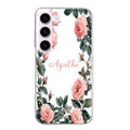 Coque taperso pour galaxy S22 et PLUS ULTRA FE avec motif cadre fleur pastel personnalisee protection antichoc personnalisée