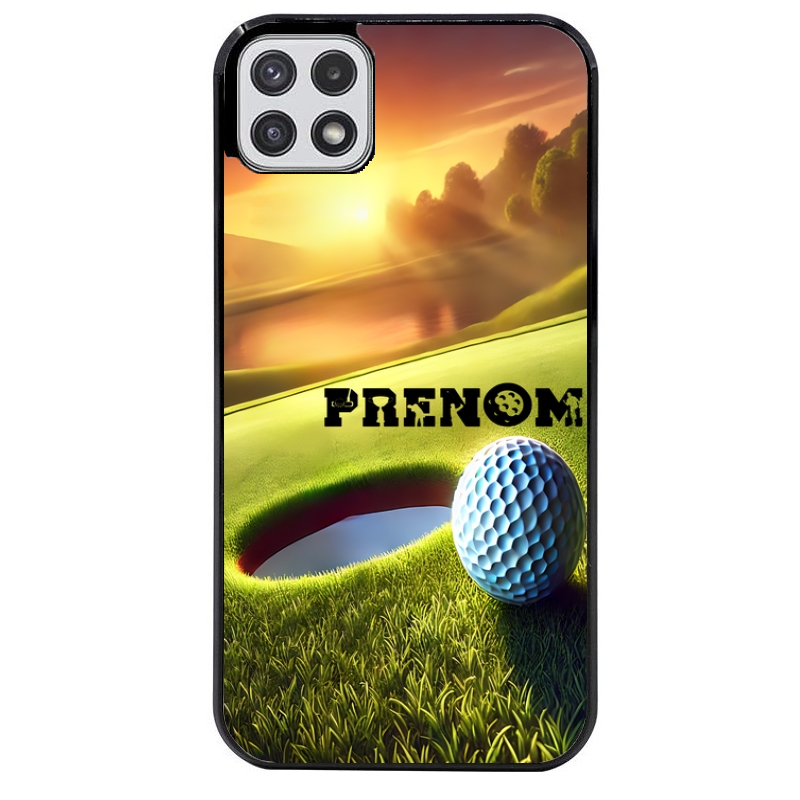 Coque noire taperso pour galaxy A22 A32 A52 A52S 4G 5G  avec motif golf personnalisee protection antichoc personnalisée