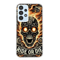 Coque taperso pour Galaxy A13 4G et 5G A23 A53 avec motif tete de mort flamme protection antichoc personnalisée