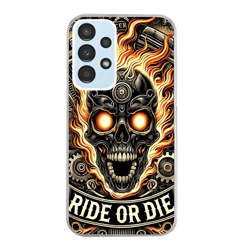 Coque taperso pour Galaxy A13 4G et 5G A23 A53 avec motif tete de mort flamme protection antichoc personnalisée